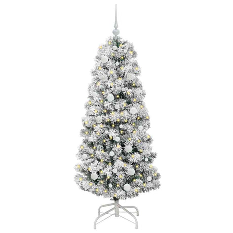 Vidaxl kunstmatige inklapbare kerstboom groen en wit 150 cm