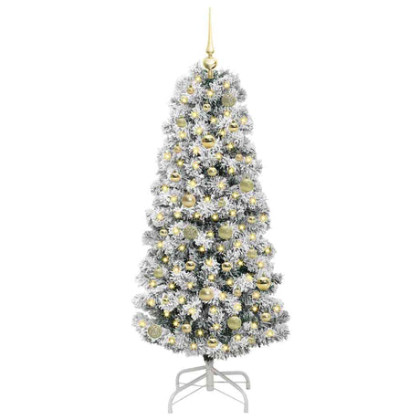 Vidaxl kunstmatige inklapbare kerstboom groen en wit 150 cm