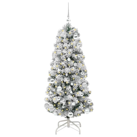 Vidaxl kunstmatige inklapbare kerstboom groen en wit 150 cm