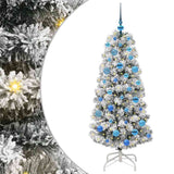 Vidaxl kunstmatige inklapbare kerstboom groen en wit 150 cm