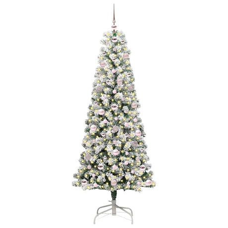 Vidaxl kunstmatige inklapbare kerstboom groen en wit 180 cm