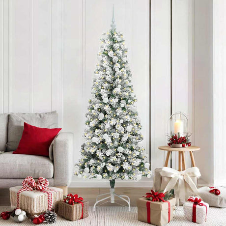 Vidaxl kunstmatige inklapbare kerstboom groen en wit 180 cm