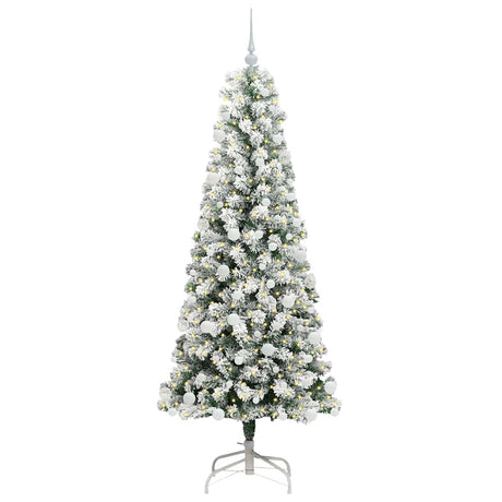 Vidaxl kunstmatige inklapbare kerstboom groen en wit 180 cm