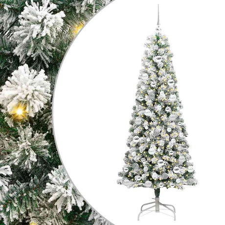 Vidaxl kunstmatige inklapbare kerstboom groen en wit 180 cm