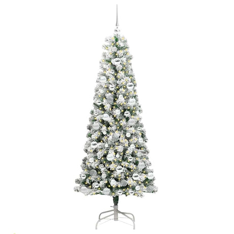 Vidaxl kunstmatige inklapbare kerstboom groen en wit 180 cm
