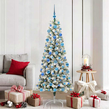 Vidaxl kunstmatige inklapbare kerstboom groen en wit 180 cm