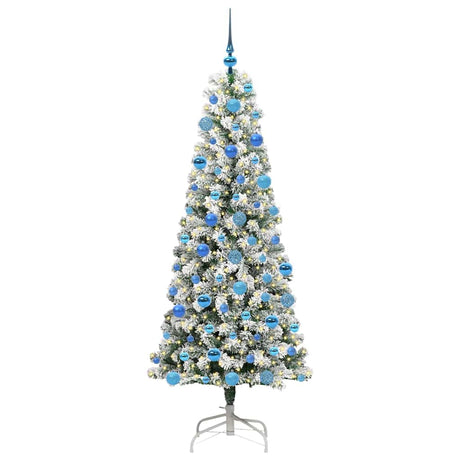 Vidaxl kunstmatige inklapbare kerstboom groen en wit 180 cm