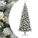Vidaxl kunstmatige inklapbare kerstboom groen en wit 210 cm