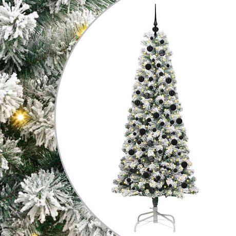 Vidaxl kunstmatige inklapbare kerstboom groen en wit 210 cm