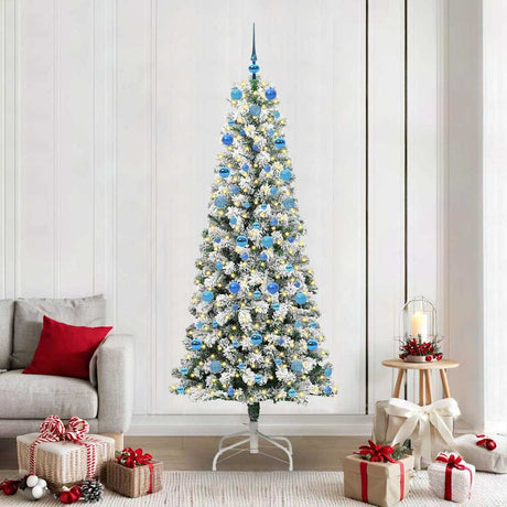 Vidaxl kunstmatige inklapbare kerstboom groen en wit 210 cm