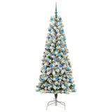 Vidaxl kunstmatige inklapbare kerstboom groen en wit 210 cm