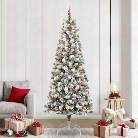 Vidaxl kunstmatige inklapbare kerstboom groen en wit 240 cm