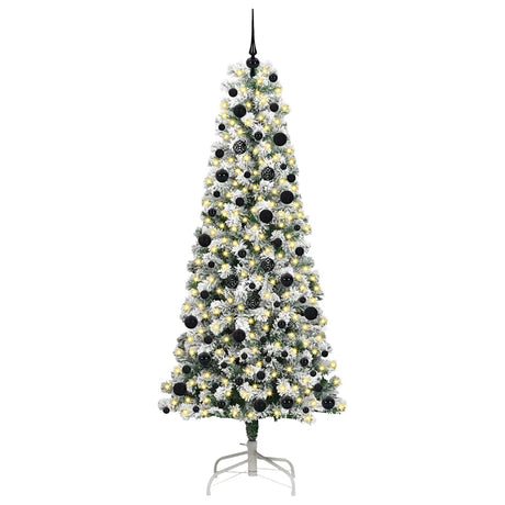 Vidaxl kunstmatige inklapbare kerstboom groen en wit 240 cm