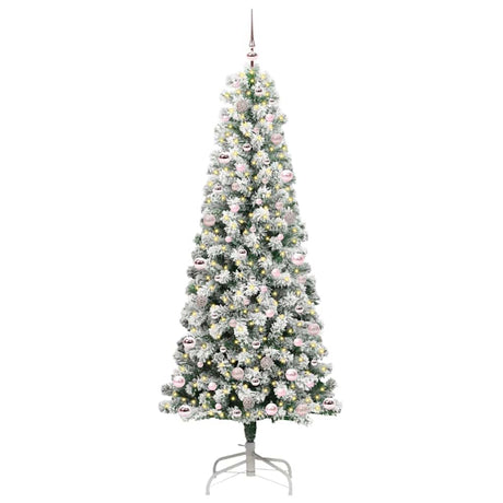 Vidaxl kunstmatige inklapbare kerstboom groen en wit 240 cm