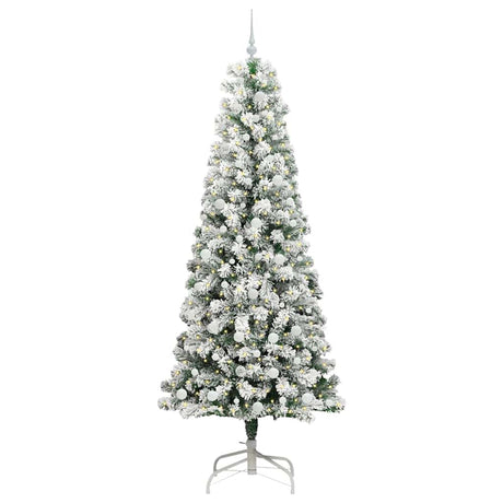 Vidaxl kunstmatige inklapbare kerstboom groen en wit 240 cm