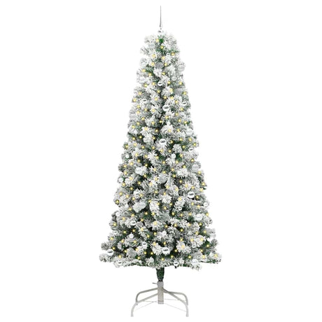 Vidaxl kunstmatige inklapbare kerstboom groen en wit 240 cm