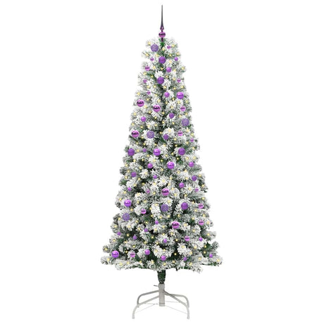 Vidaxl kunstmatige inklapbare kerstboom groen en wit 240 cm