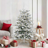 Vidaxl kunstmatige inklapbare kerstboom wit 150 cm pe en pvc
