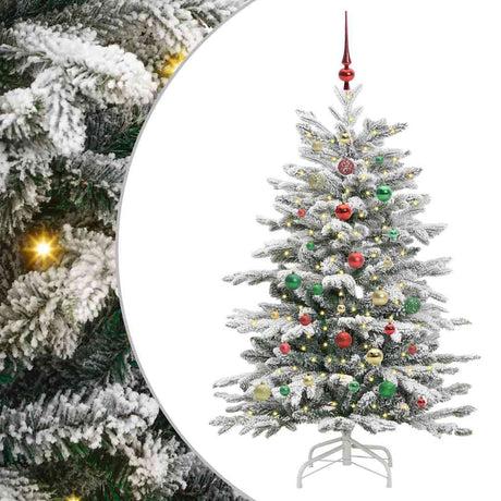 Vidaxl kunstmatige inklapbare kerstboom wit 150 cm pe en pvc
