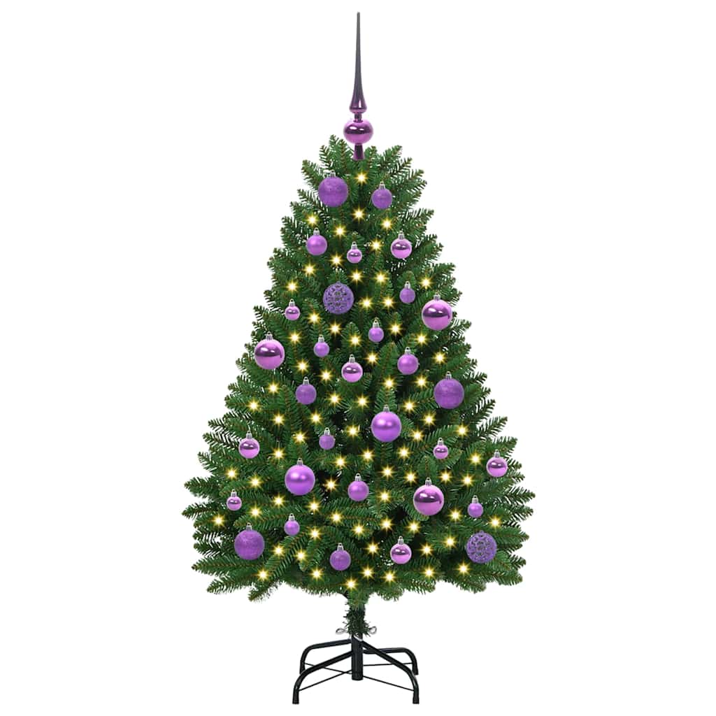 Vidaxl kunstkerstboom met 150 led groen 120 cm pvc en metaal