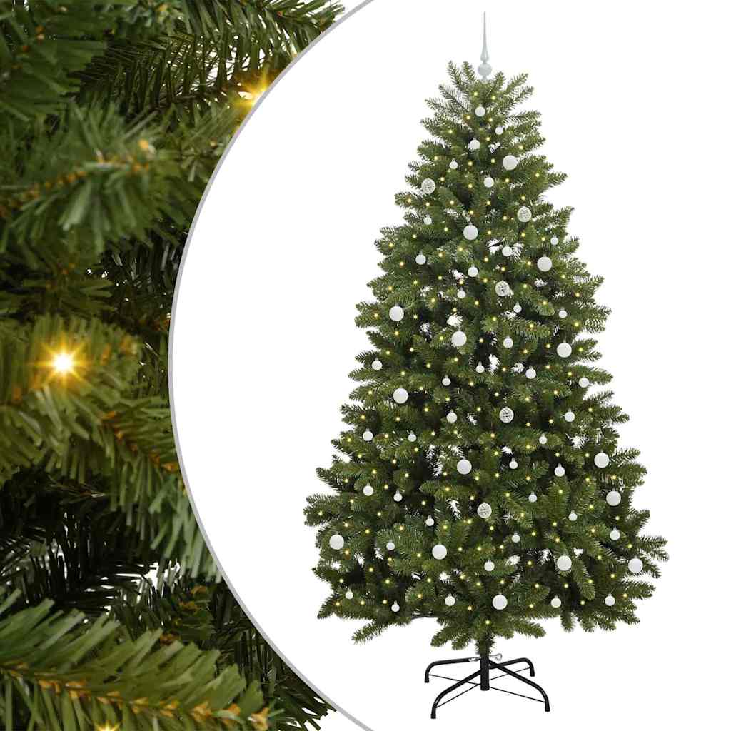 Vidaxl kunstkerstboom met 300 led groen 240 cm pvc en metaal