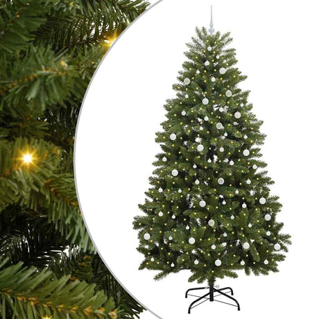 Vidaxl kunstkerstboom met 300 led groen 240 cm pvc en metaal