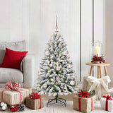Vidaxl kunstkerstboom met 150 led groen en wit 120 cm pvc en metaal
