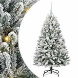 Vidaxl kunstkerstboom met 150 led groen en wit 120 cm pvc en metaal