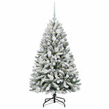 Vidaxl kunstkerstboom met 150 led groen en wit 120 cm pvc en metaal