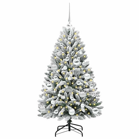 Vidaxl kunstkerstboom met 150 led groen en wit 120 cm pvc en metaal