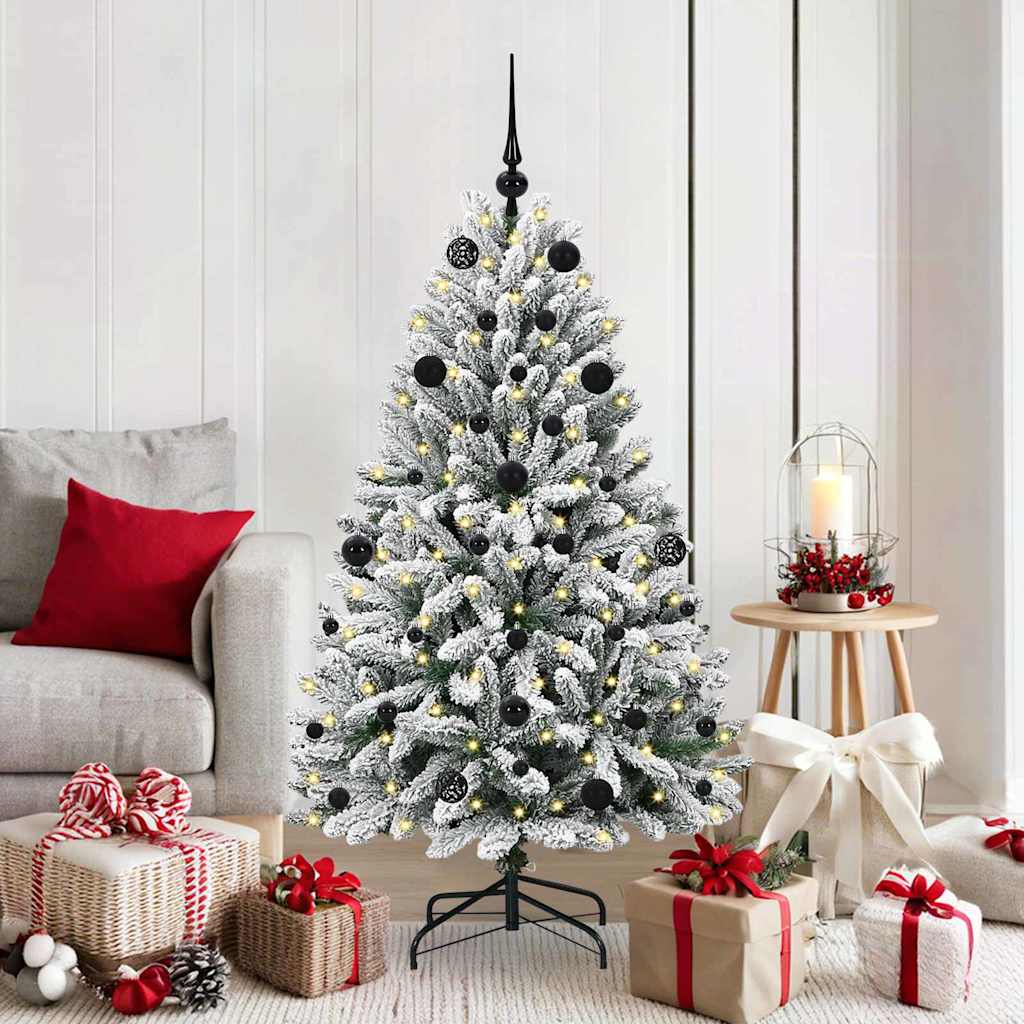 Vidaxl kunstkerstboom met 150 led groen en wit 150 cm pvc en metaal