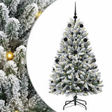 Vidaxl kunstkerstboom met 150 led groen en wit 150 cm pvc en metaal