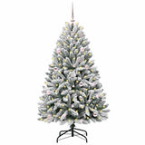 Vidaxl kunstkerstboom met 150 led groen en wit 150 cm pvc en metaal