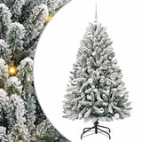 Vidaxl kunstkerstboom met 150 led groen en wit 150 cm pvc en metaal