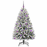Vidaxl kunstkerstboom met 150 led groen en wit 150 cm pvc en metaal
