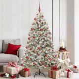 Vidaxl kunstkerstboom met 300 led groen en wit 180 cm pvc en metaal