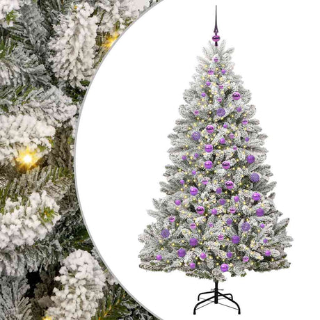 Vidaxl kunstkerstboom met 300 led groen en wit 180 cm pvc en metaal