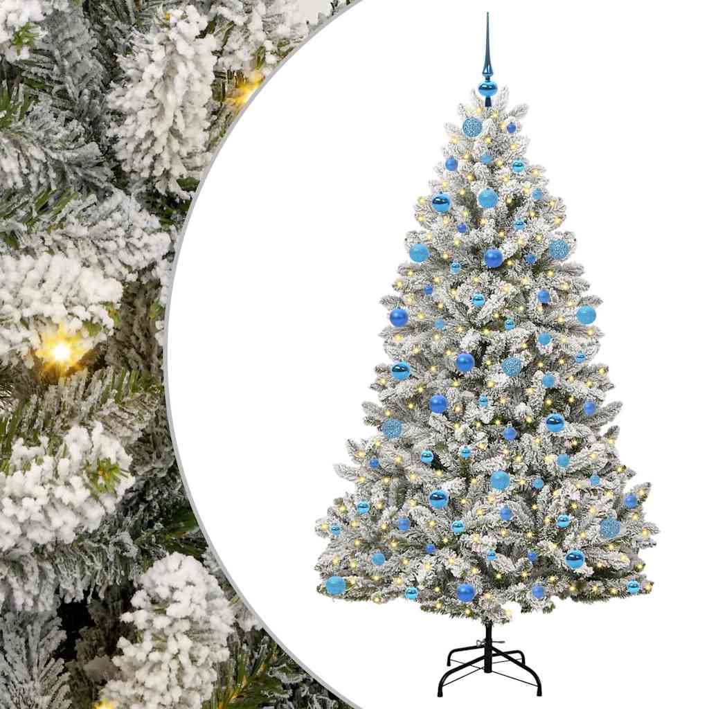 Vidaxl kunstkerstboom met 300 led groen en wit 180 cm pvc en metaal