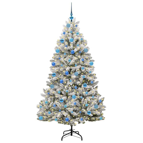 Vidaxl kunstkerstboom met 300 led groen en wit 180 cm pvc en metaal