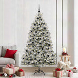 Vidaxl kunstkerstboom met 300 led groen en wit 210 cm pvc en metaal