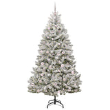 Vidaxl kunstkerstboom met 300 led groen en wit 210 cm pvc en metaal