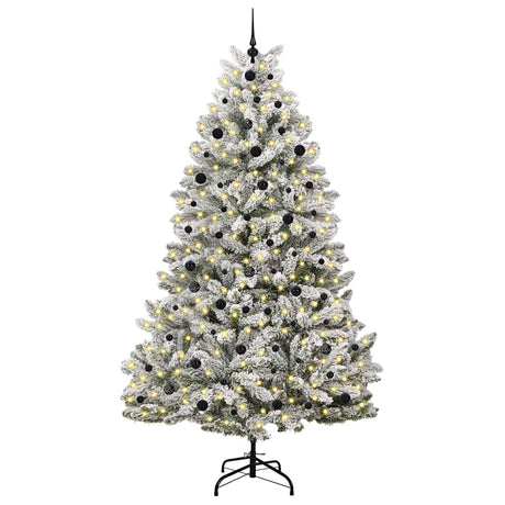 Vidaxl kunstkerstboom met 300 led groen en wit 240 cm pvc en metaal