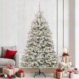 Vidaxl kunstkerstboom met 300 led groen en wit 240 cm pvc en metaal