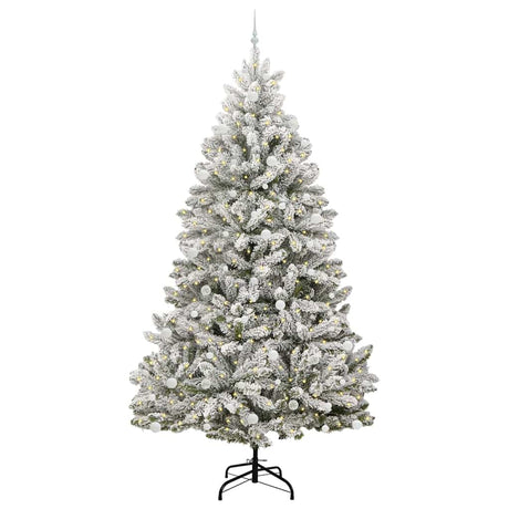 Vidaxl kunstkerstboom met 300 led groen en wit 270 cm pvc en metaal