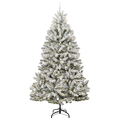 Vidaxl kunstkerstboom met 300 led groen en wit 270 cm pvc en metaal