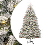 Vidaxl kunstkerstboom met 300 led groen en wit 300 cm pvc en metaal