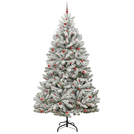 Vidaxl kunstkerstboom met 300 led groen en wit 300 cm pvc en metaal