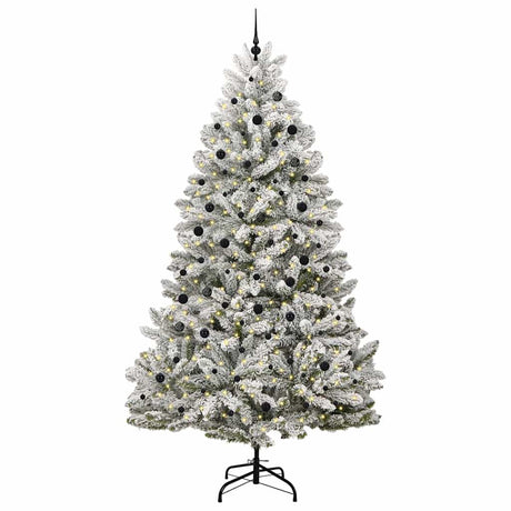 Vidaxl kunstkerstboom met 300 led groen en wit 300 cm pvc en metaal