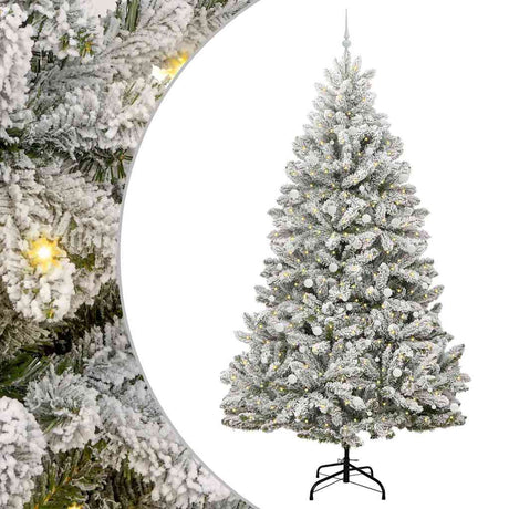 Vidaxl kunstkerstboom met 300 led groen en wit 300 cm pvc en metaal