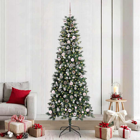 Vidaxl kunstkerstboom met 300 led groen 240 cm pvc en plastic en staal